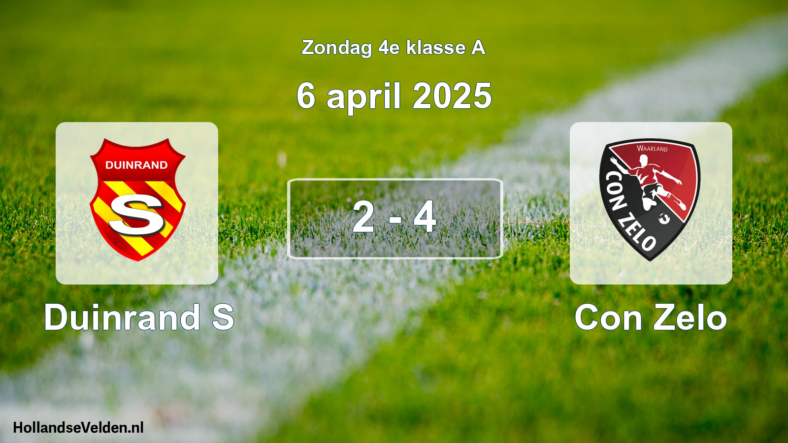 Total number of matches played: Duinrand S - Con Zelo 2 - 4 (6 April 2025)