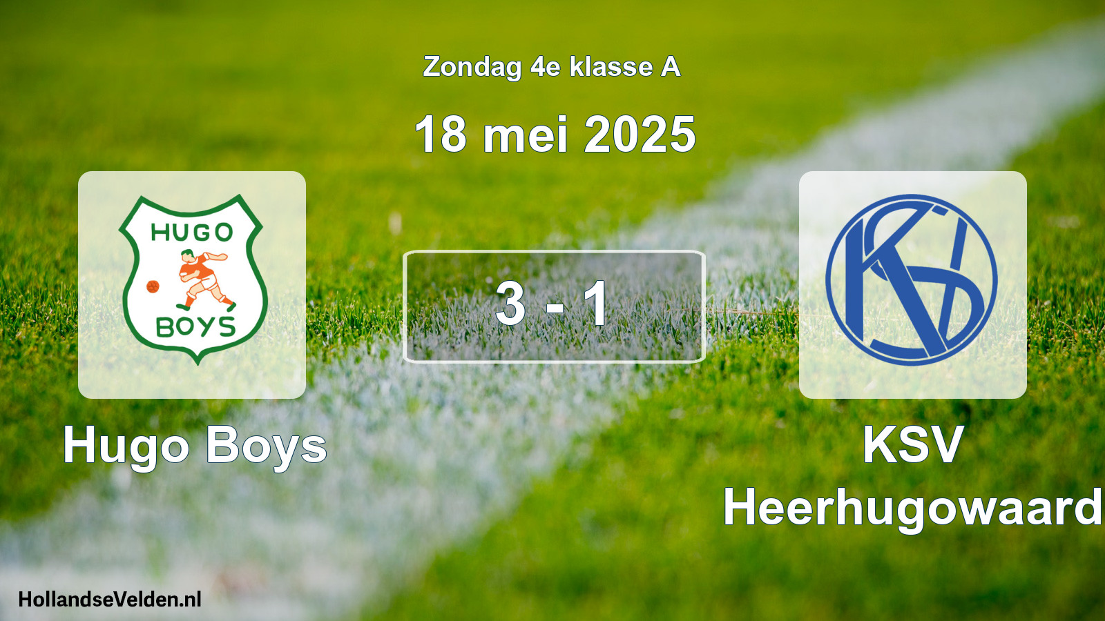 Total number of matches played: Hugo Boys - KSV Heerhugowaard 3 - 1 (18 May 2025)