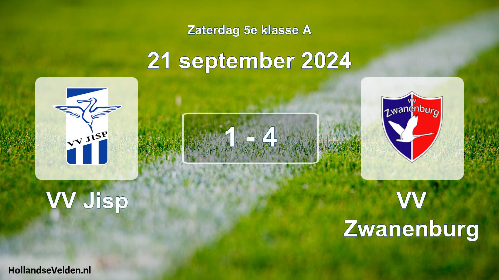 Gespeelde wedstrijd: VV Jisp - VV Zwanenburg 1 - 4 (21 september 2024)