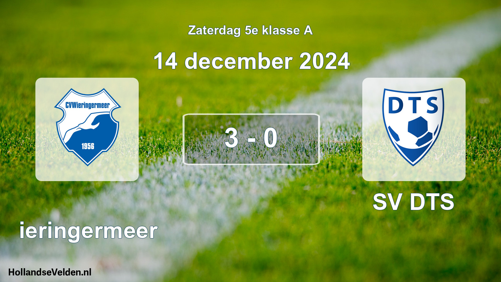 Total number of matches played: Wieringermeer - SV DTS 3 - 0 (14 December 2024)