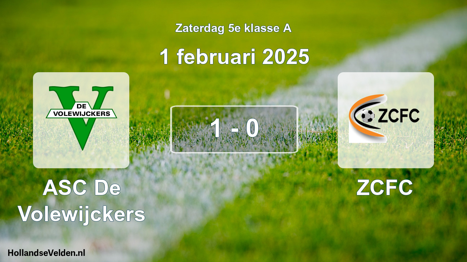 Total number of matches played: ASC De Volewijckers - ZCFC 1 - 0 (1 February 2025)
