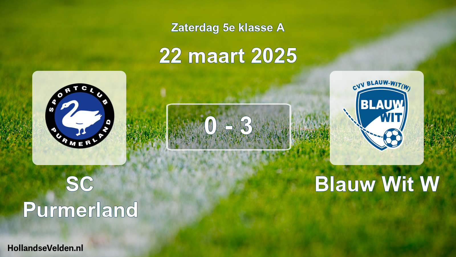 Total number of matches played: SC Purmerland - Blauw Wit W 0 - 3 (22 March 2025)