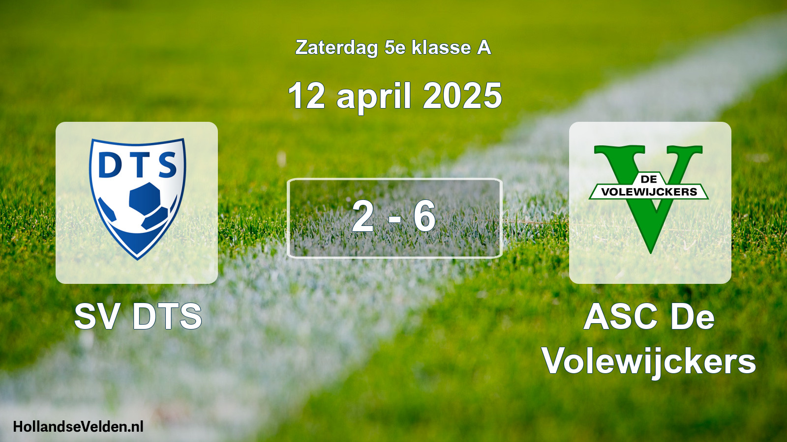 Total number of matches played: SV DTS - ASC De Volewijckers 2 - 6 (12 April 2025)