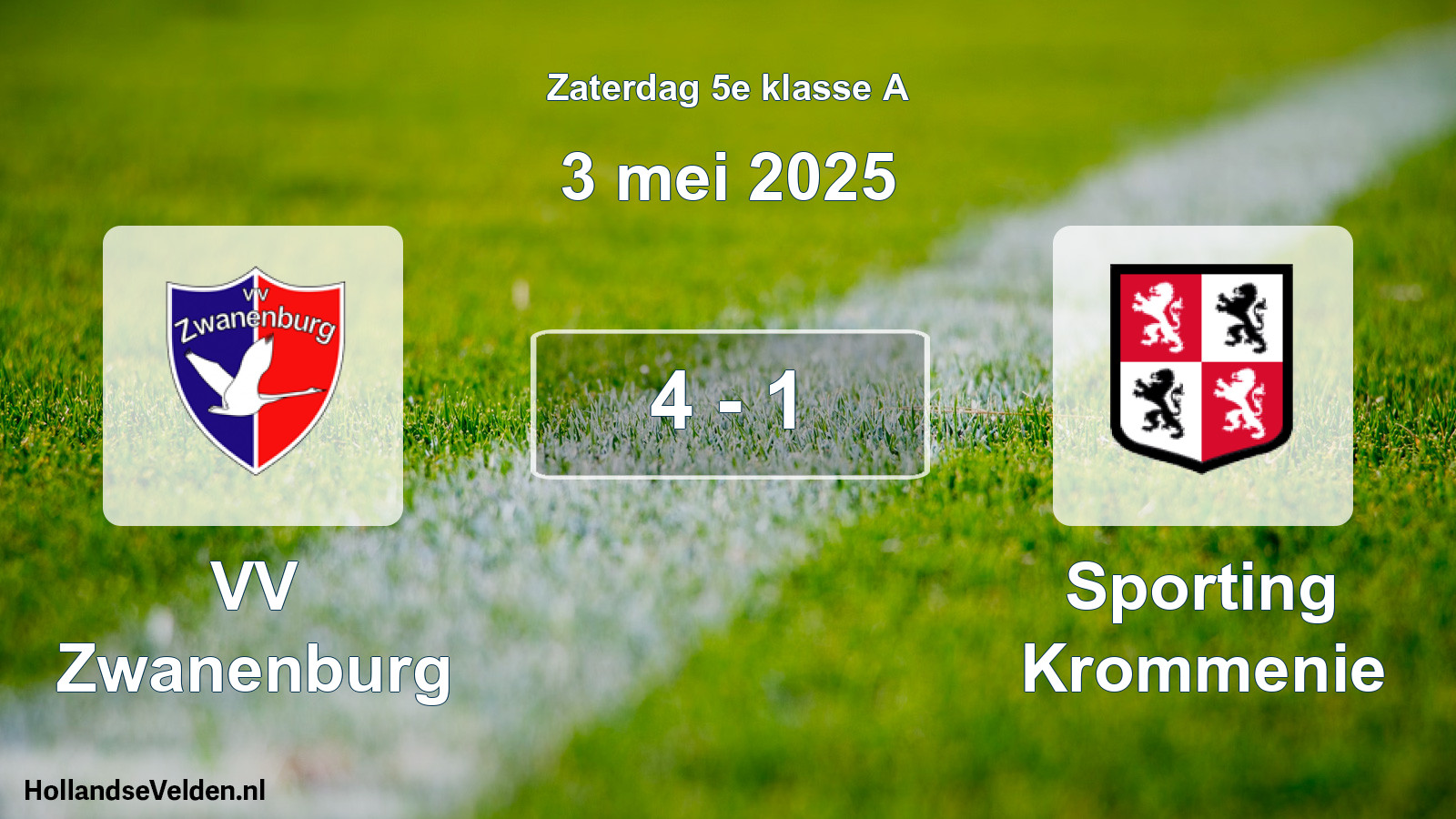 Total number of matches played: VV Zwanenburg - Sporting Krommenie 4 - 1 (3 May 2025)