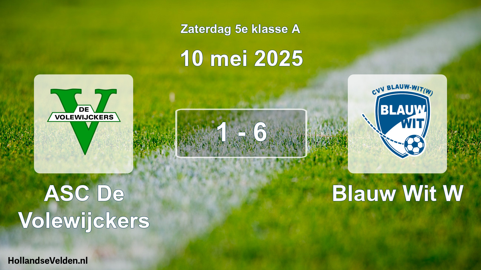 Total number of matches played: ASC De Volewijckers - Blauw Wit W 1 - 6 (10 May 2025)