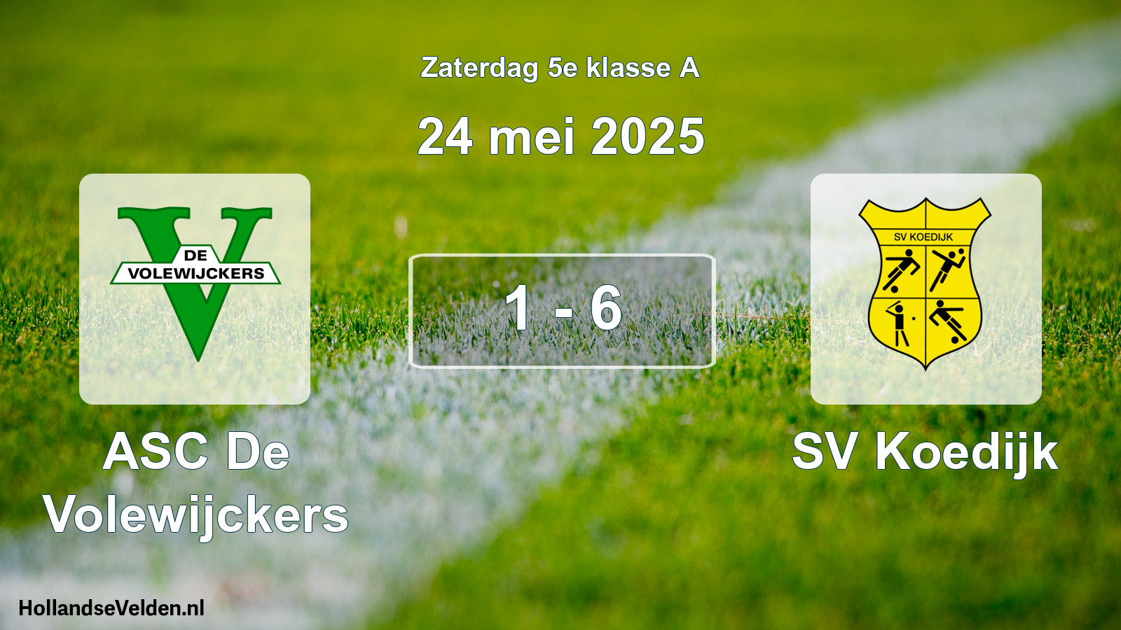 Total number of matches played: ASC De Volewijckers - SV Koedijk 1 - 6 (24 May 2025)
