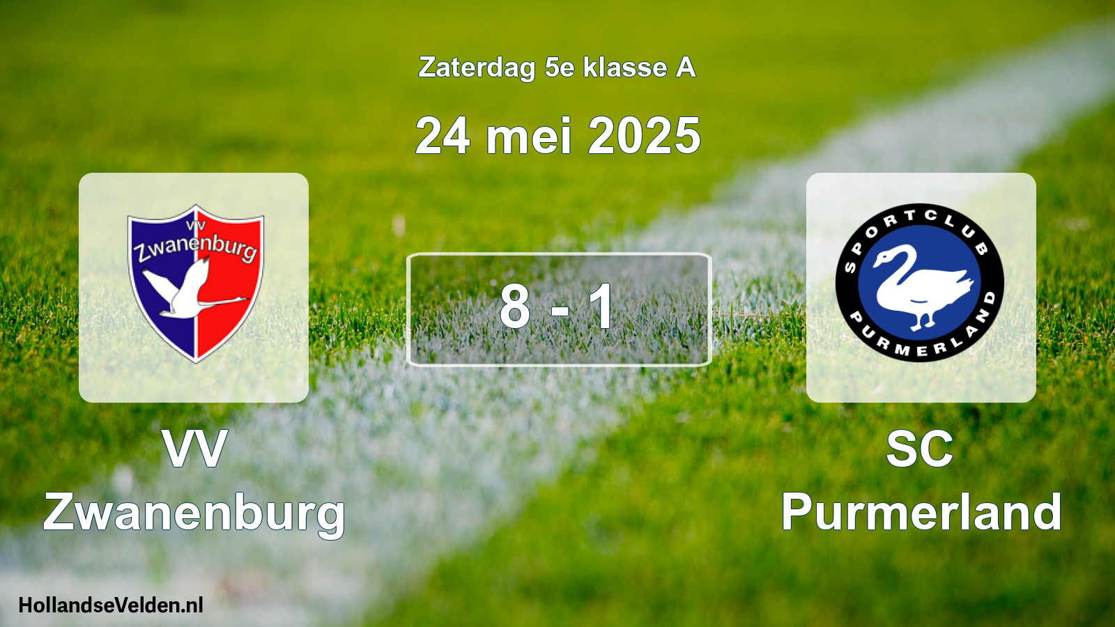 Total number of matches played: VV Zwanenburg - SC Purmerland 8 - 1 (24 May 2025)