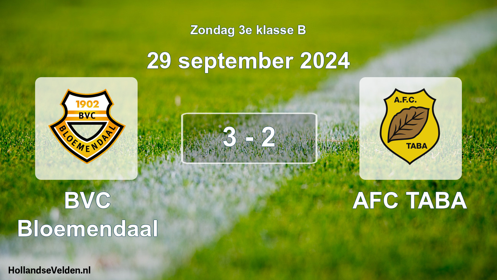 Total number of matches played: BVC Bloemendaal - AFC TABA 3 - 2 (29 September 2024)