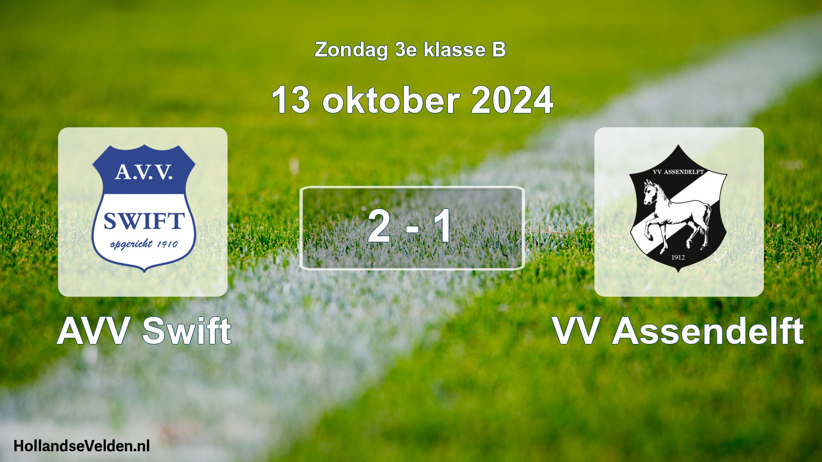 Total number of matches played: AVV Swift - VV Assendelft 2 - 1 (13 October 2024)
