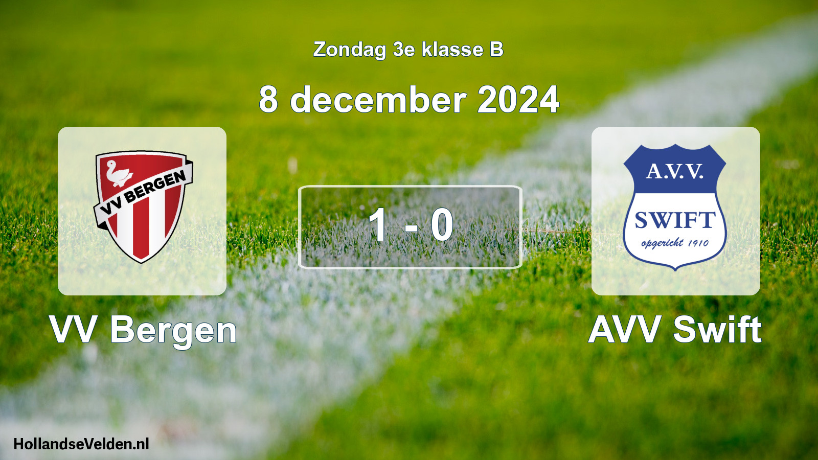 Total number of matches played: VV Bergen - AVV Swift 1 - 0 (8 December 2024)
