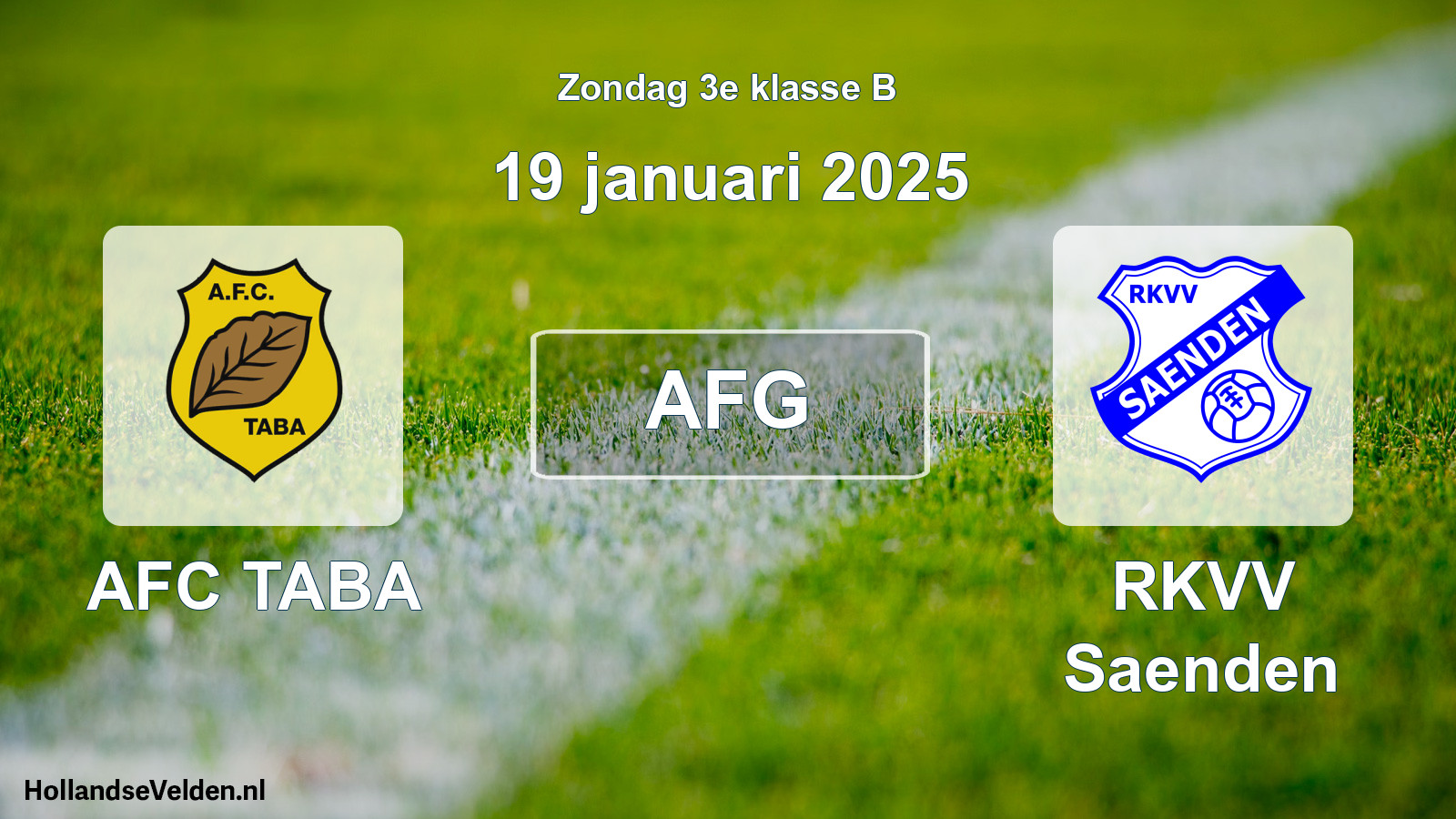 Scheduled Match: AFC TABA - RKVV Saenden (19 January 2025)