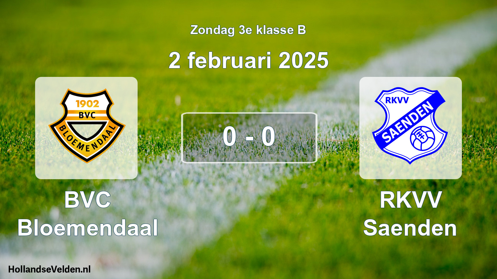 Total number of matches played: BVC Bloemendaal - RKVV Saenden 0 - 0 (2 February 2025)