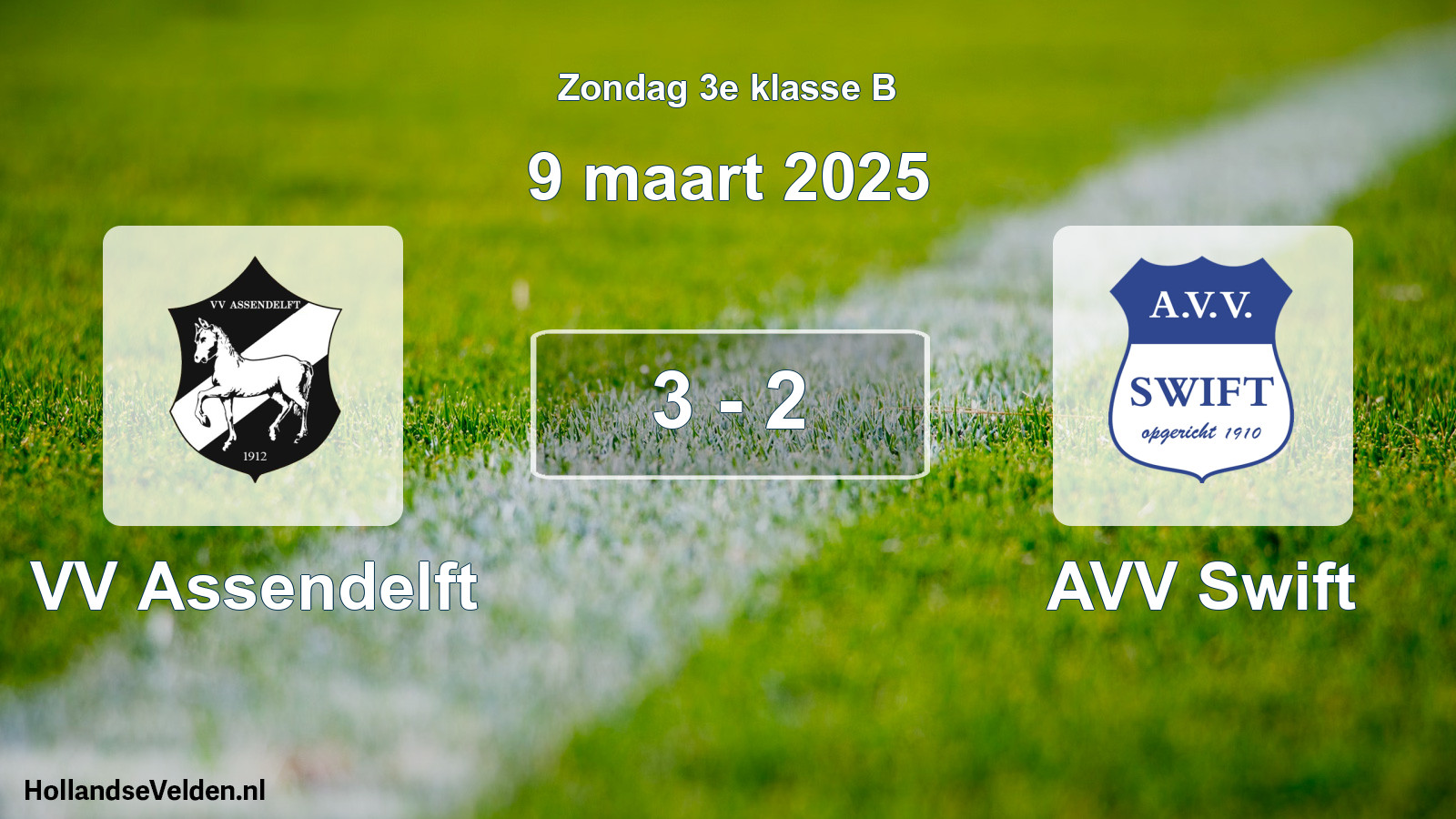 Total number of matches played: VV Assendelft - AVV Swift 3 - 2 (9 March 2025)