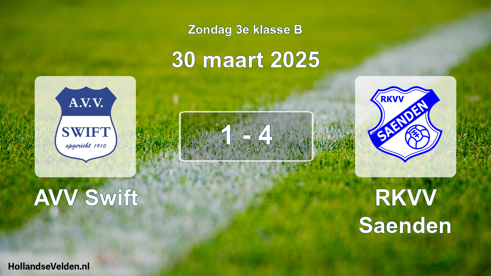 Total number of matches played: AVV Swift - RKVV Saenden 1 - 4 (30 March 2025)