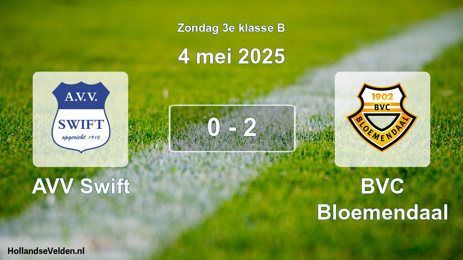Total number of matches played: AVV Swift - BVC Bloemendaal 0 - 2 (4 May 2025)