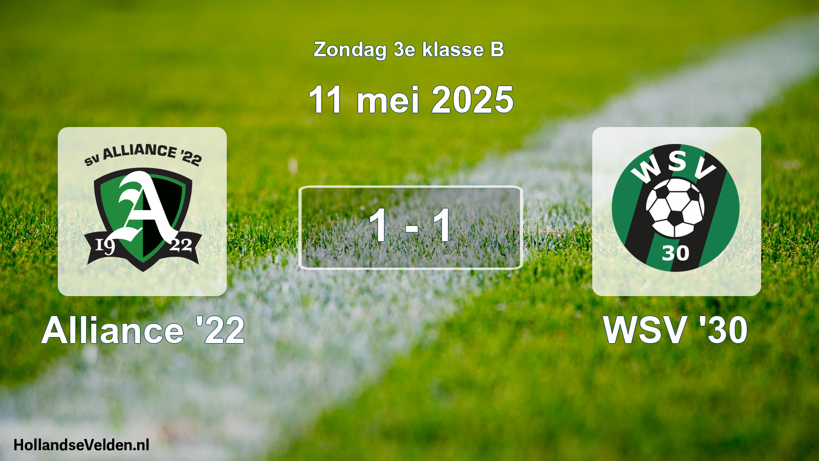 Total number of matches played: Alliance '22 - WSV '30 1 - 1 (11 May 2025)