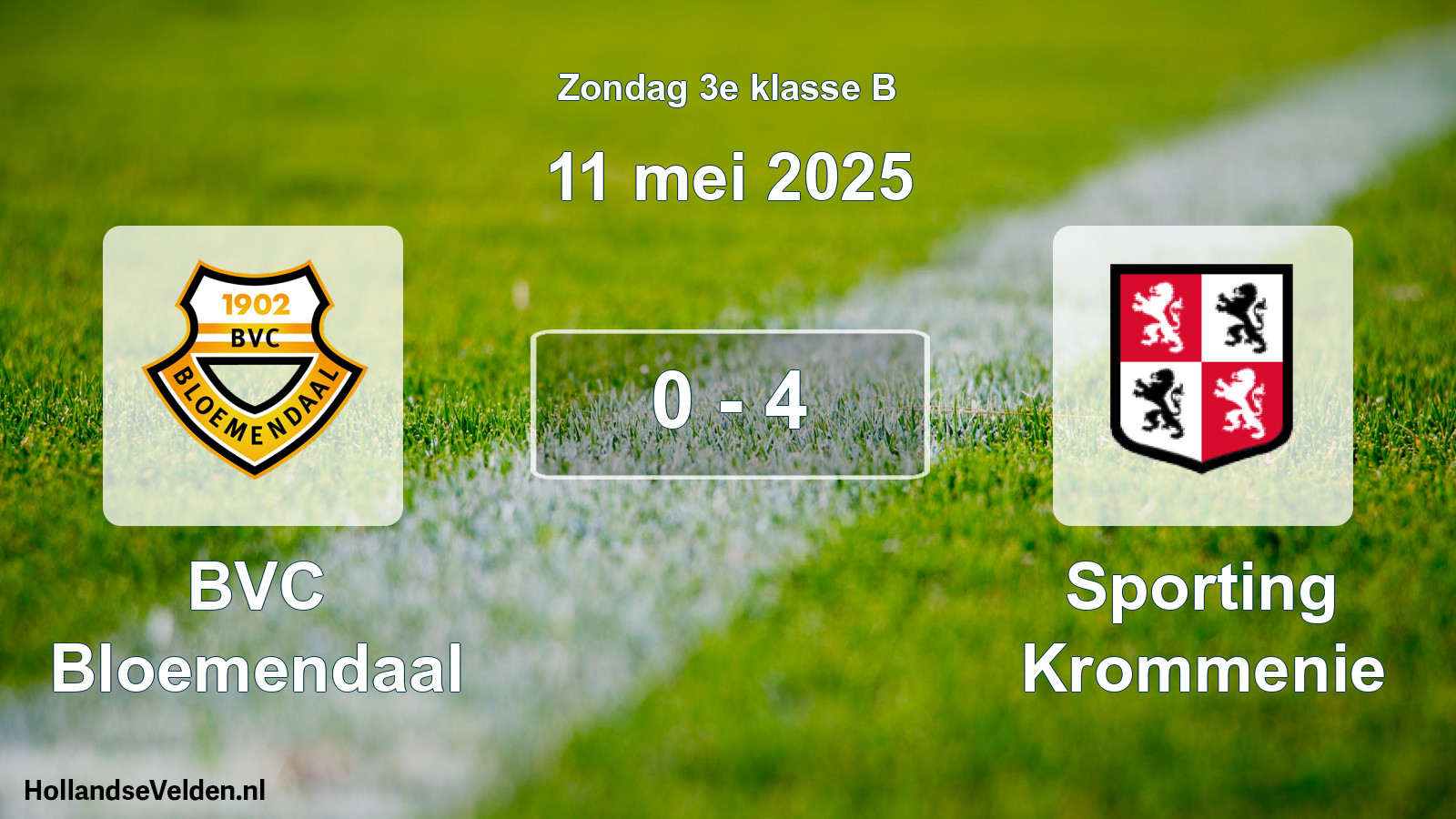 Total number of matches played: BVC Bloemendaal - Sporting Krommenie 0 - 4 (11 May 2025)