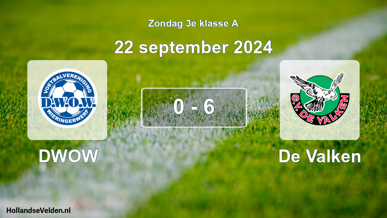 Total number of matches played: DWOW - De Valken 0 - 6 (22 September 2024)