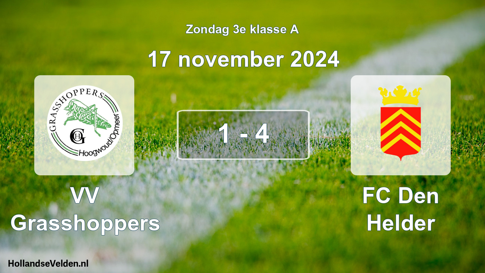Total number of matches played: VV Grasshoppers - FC Den Helder 1 - 4 (17 November 2024)