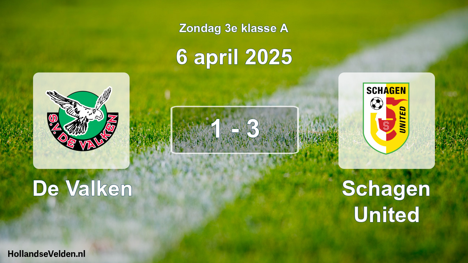 Total number of matches played: De Valken - Schagen United 1 - 3 (6 April 2025)