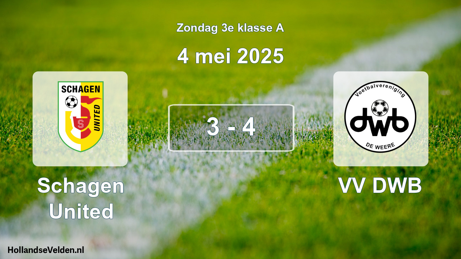 Total number of matches played: Schagen United - VV DWB 3 - 4 (4 May 2025)