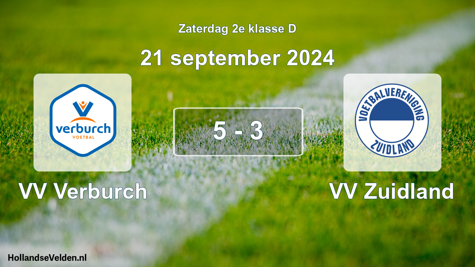 Total number of matches played: VV Verburch - VV Zuidland 5 - 3 (21 September 2024)