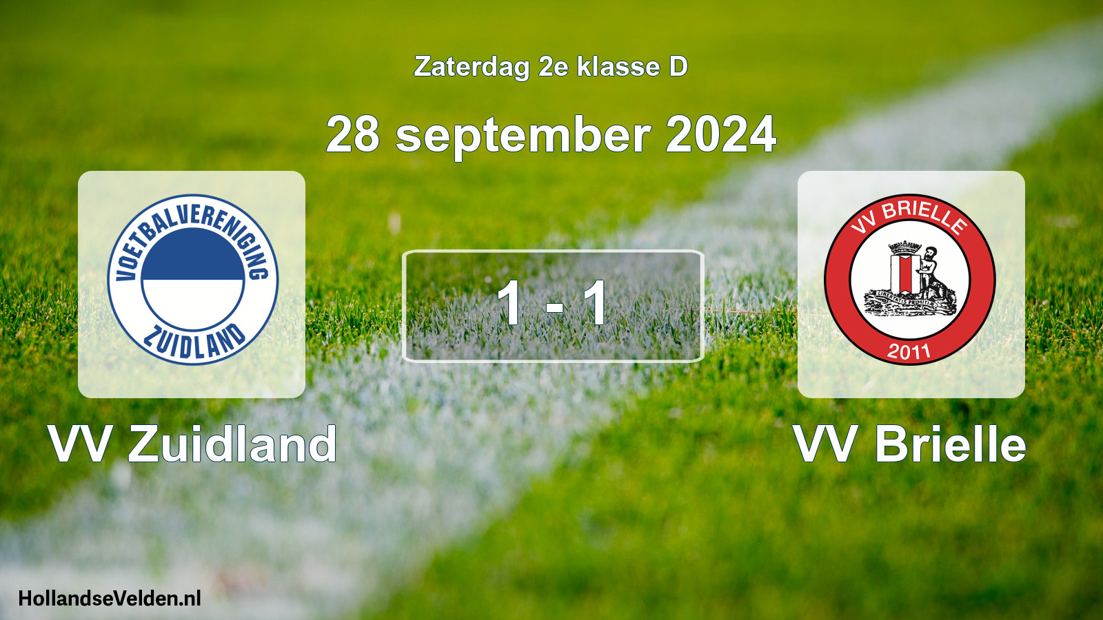 Total number of matches played: VV Zuidland - VV Brielle 1 - 1 (28 September 2024)