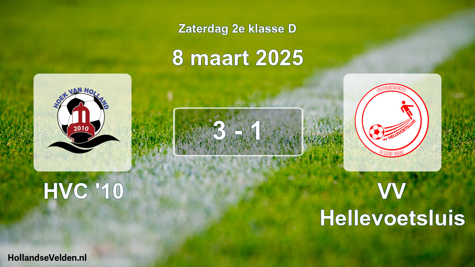 Total number of matches played: HVC '10 - VV Hellevoetsluis 3 - 1 (8 March 2025)