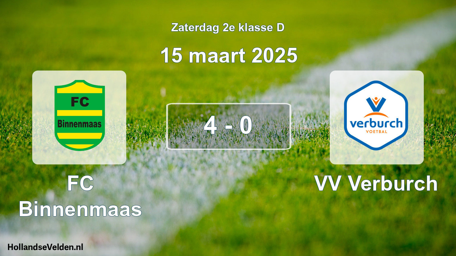 Total number of matches played: FC Binnenmaas - VV Verburch 4 - 0 (15 March 2025)
