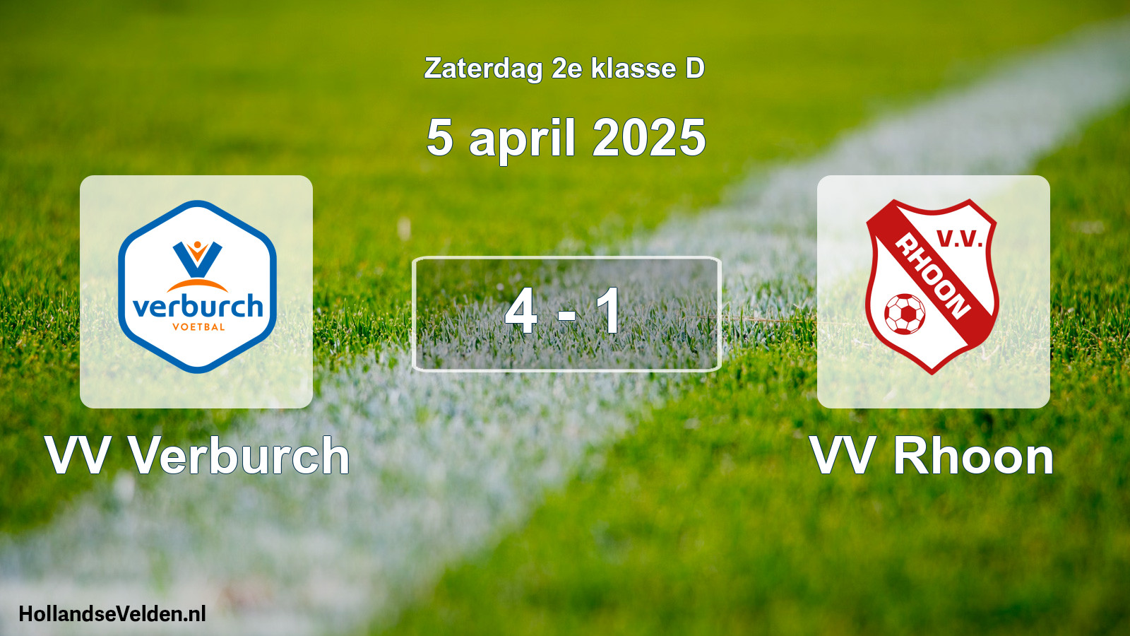 Total number of matches played: VV Verburch - VV Rhoon 4 - 1 (5 April 2025)