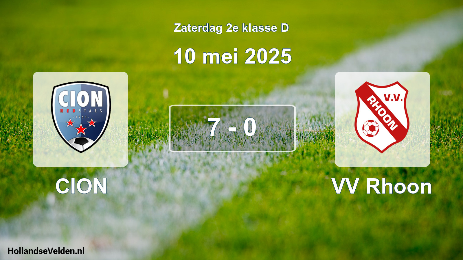 Total number of matches played: CION - VV Rhoon 7 - 0 (10 May 2025)