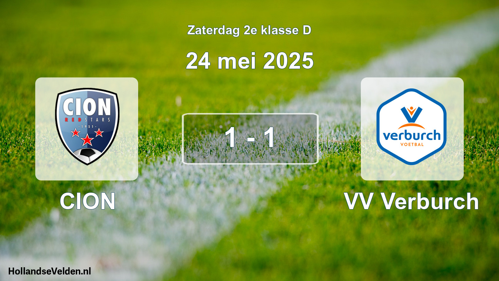 Total number of matches played: CION - VV Verburch 1 - 1 (24 May 2025)
