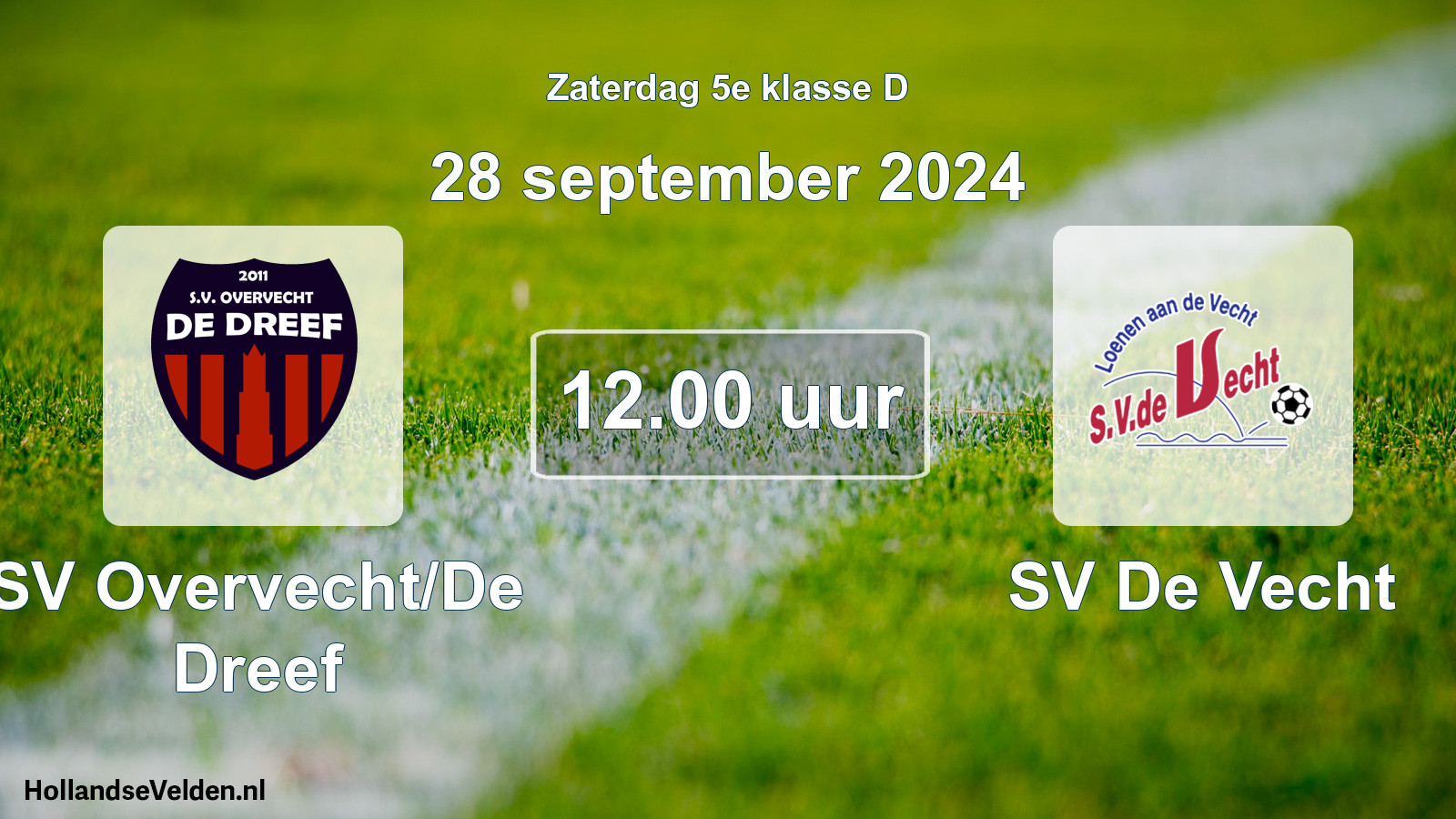 Scheduled Match: SV Overvecht/De Dreef - SV De Vecht (28 September 2024)