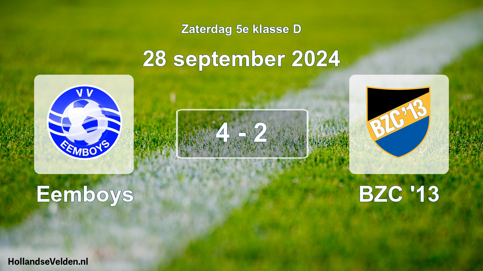 Total number of matches played: Eemboys - BZC '13 4 - 2 (28 September 2024)