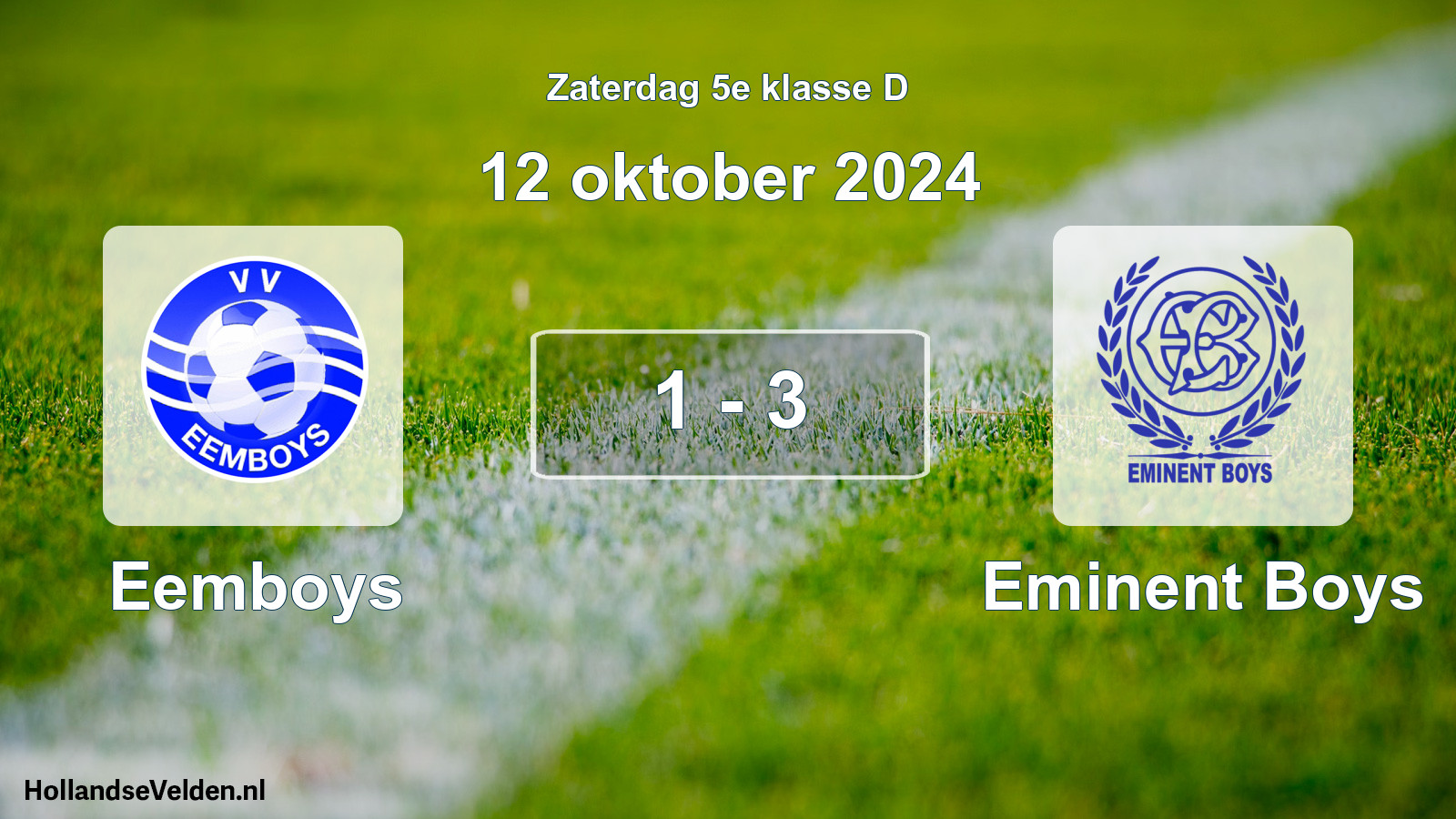 Total number of matches played: Eemboys - Eminent Boys 1 - 3 (12 October 2024)