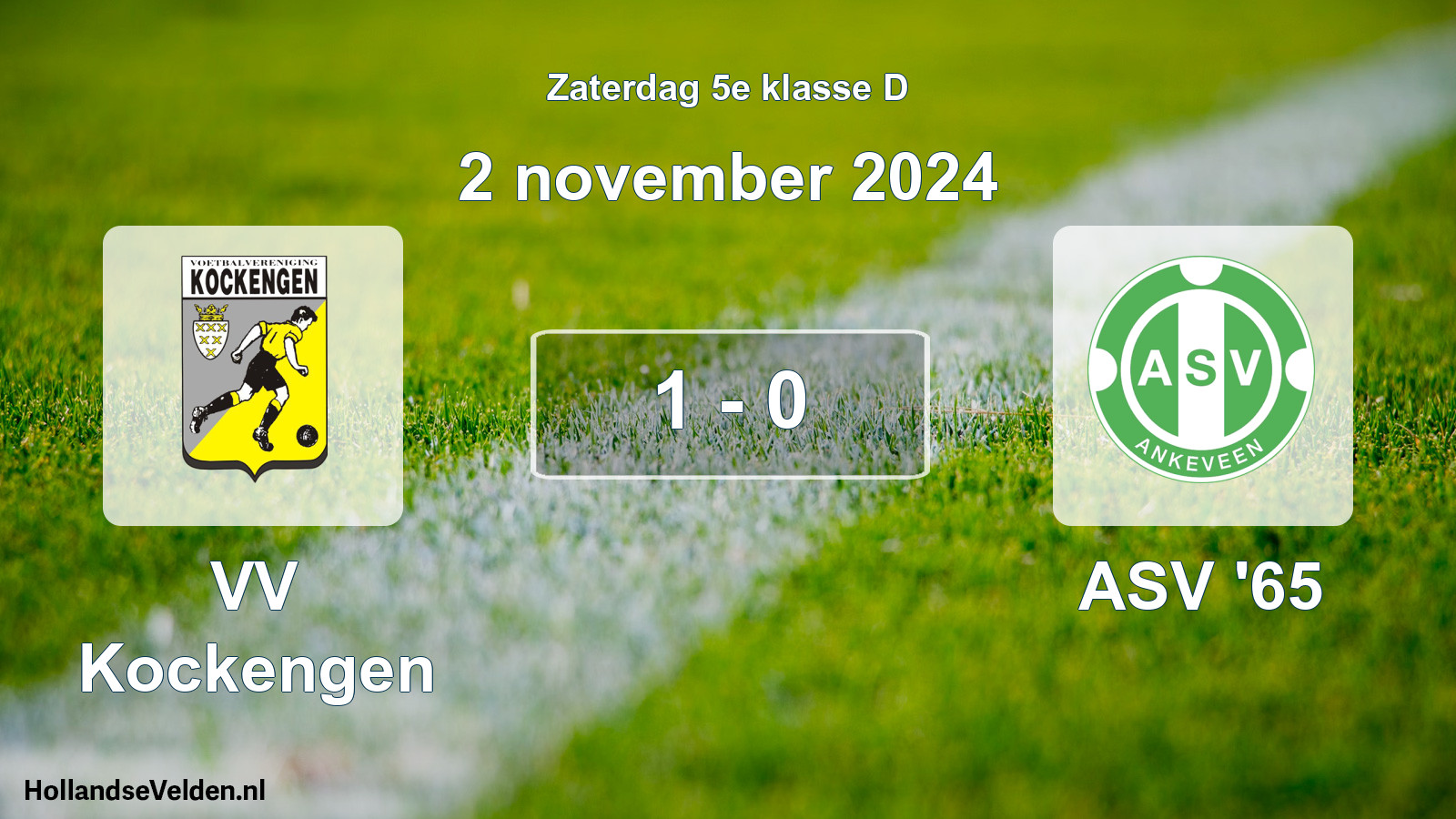 Total number of matches played: VV Kockengen - ASV '65 1 - 0 (2 November 2024)