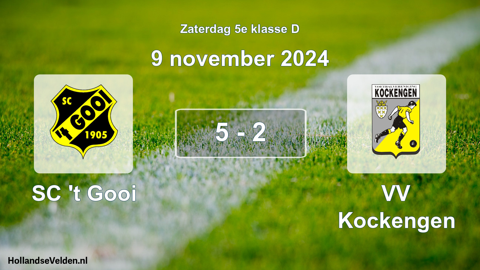 Total number of matches played: SC 't Gooi - VV Kockengen 5 - 2 (9 November 2024)
