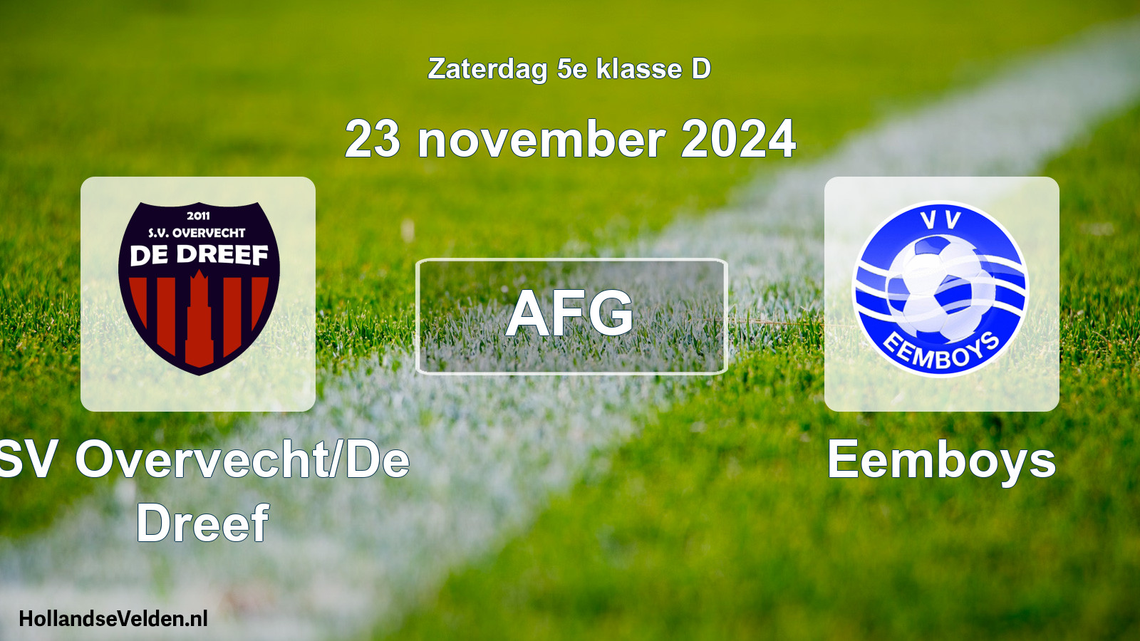 Scheduled Match: SV Overvecht/De Dreef - Eemboys (23 November 2024)