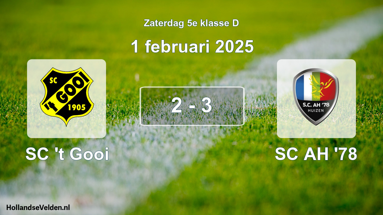 Total number of matches played: SC 't Gooi - SC AH '78 2 - 3 (1 February 2025)