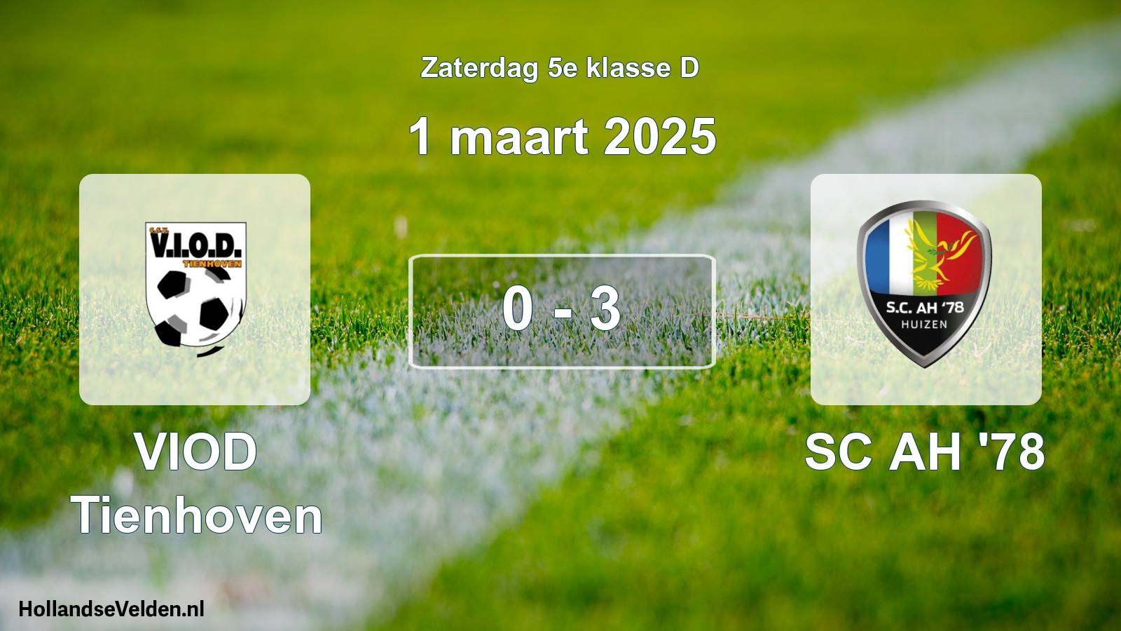 Total number of matches played: VIOD Tienhoven - SC AH '78 0 - 3 (1 March 2025)