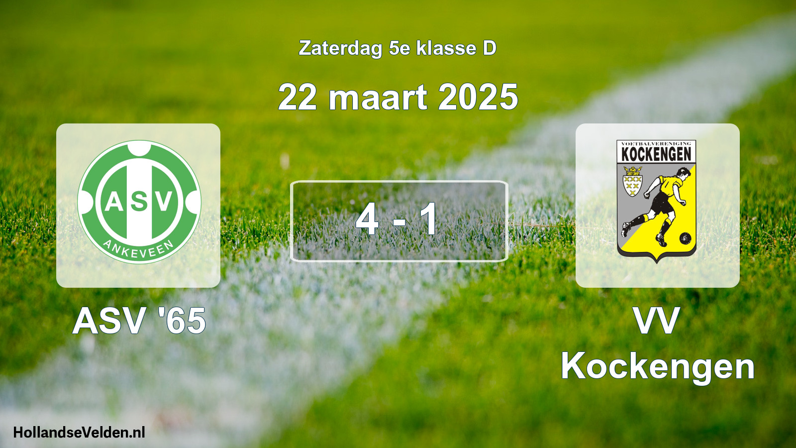 Total number of matches played: ASV '65 - VV Kockengen 4 - 1 (22 March 2025)