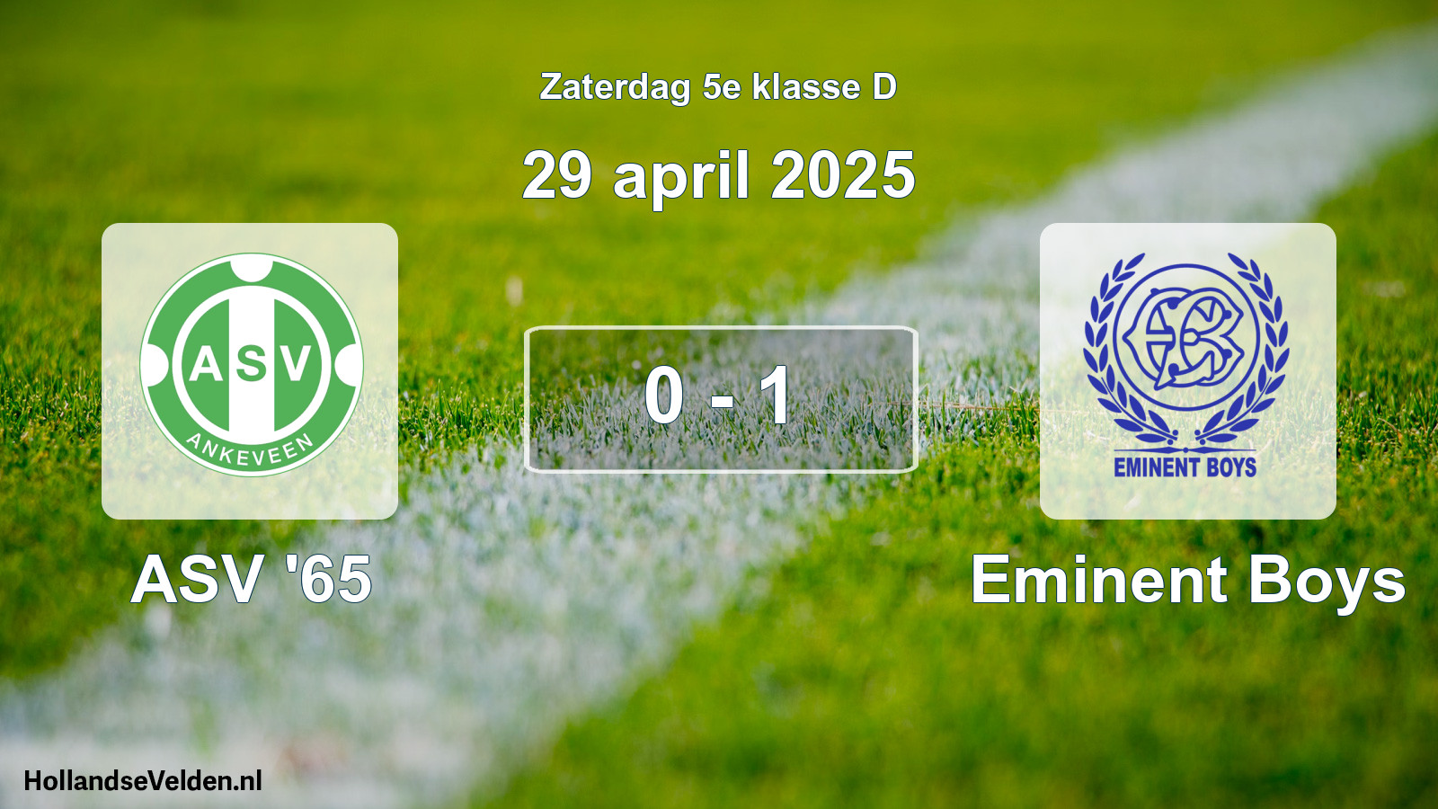 Total number of matches played: ASV '65 - Eminent Boys 0 - 1 (29 April 2025)