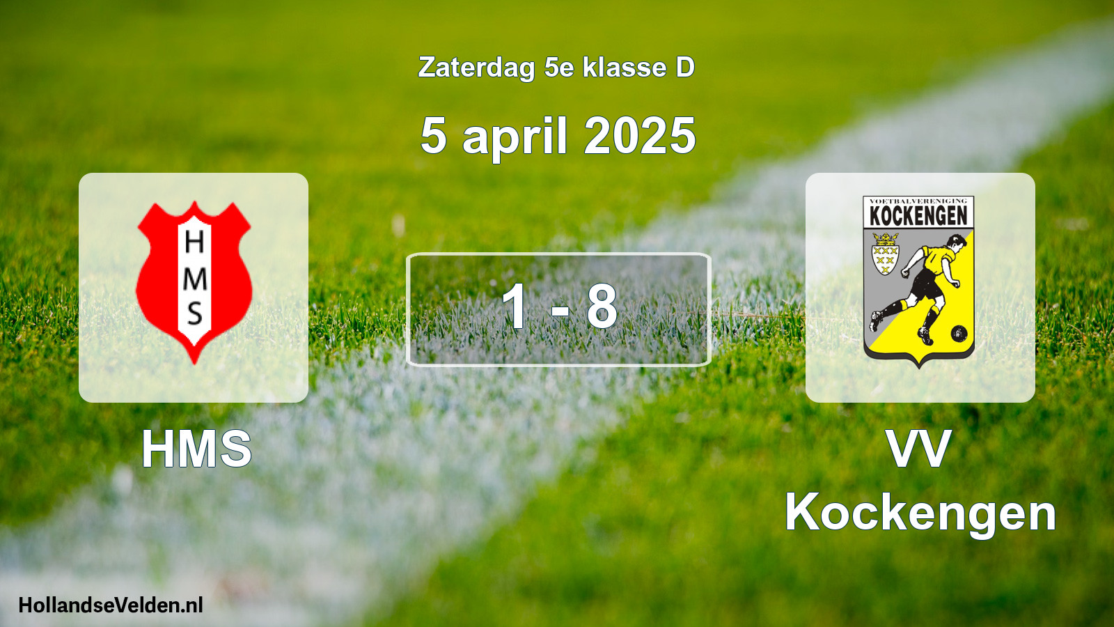 Total number of matches played: HMS - VV Kockengen 1 - 8 (5 April 2025)
