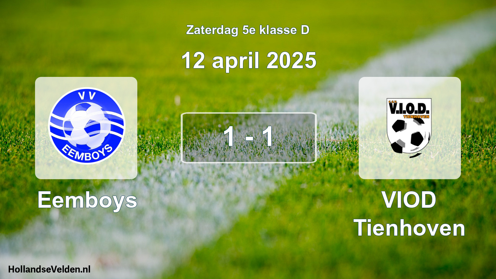 Total number of matches played: Eemboys - VIOD Tienhoven 1 - 1 (12 April 2025)