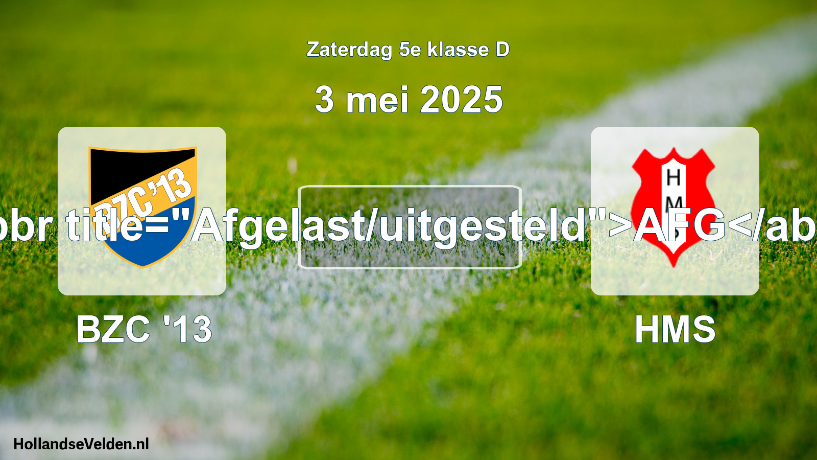 Scheduled Match: BZC '13 - HMS (3 May 2025)