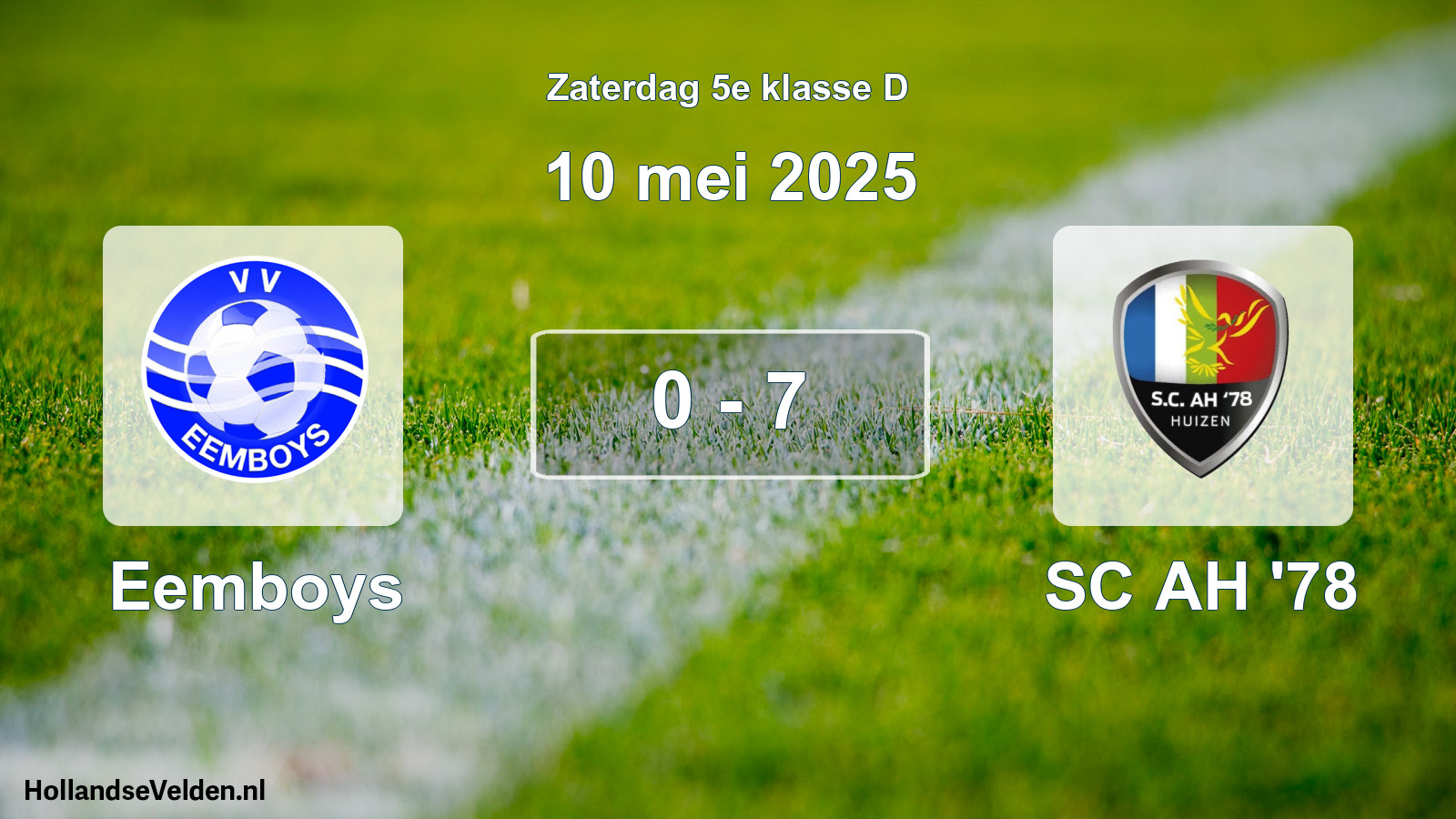 Total number of matches played: Eemboys - SC AH '78 0 - 7 (10 May 2025)