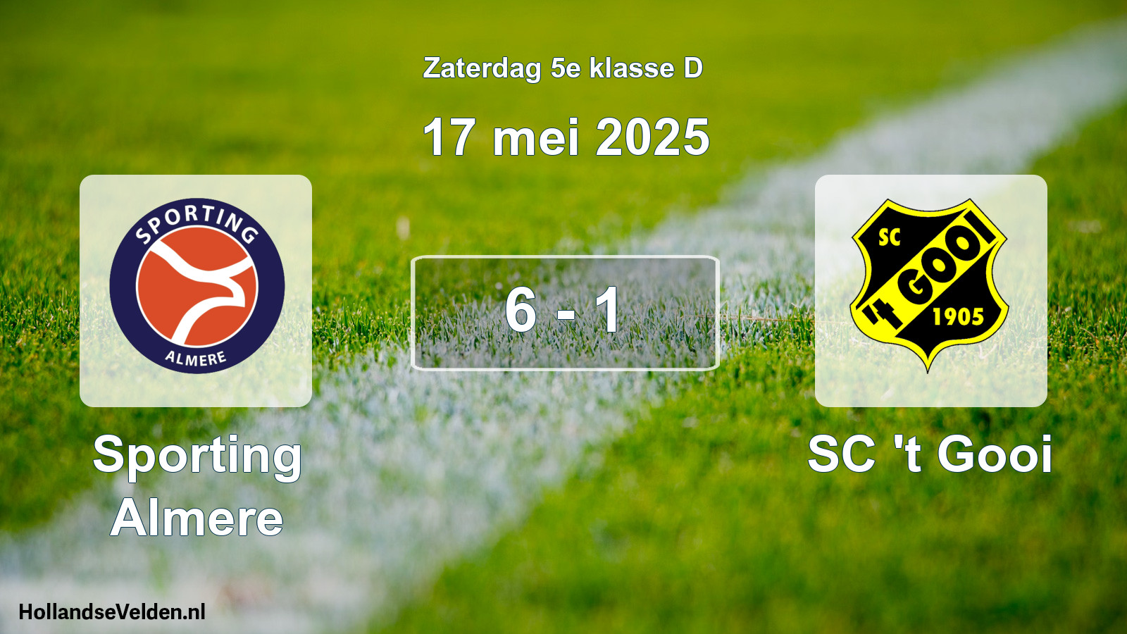 Total number of matches played: Sporting Almere - SC 't Gooi 6 - 1 (17 May 2025)