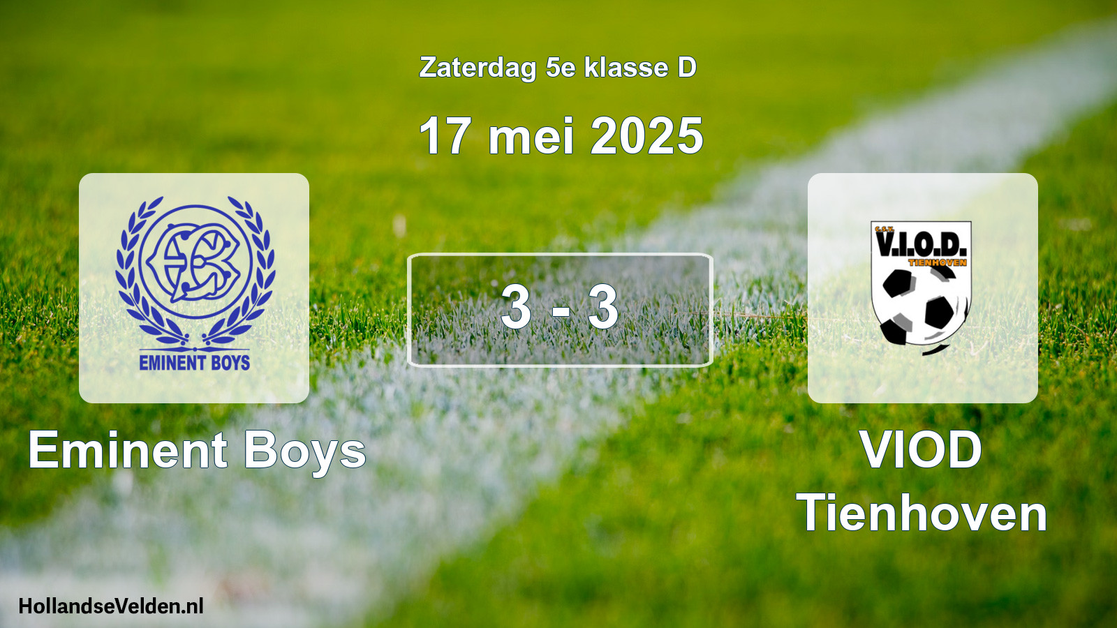 Total number of matches played: Eminent Boys - VIOD Tienhoven 3 - 3 (17 May 2025)