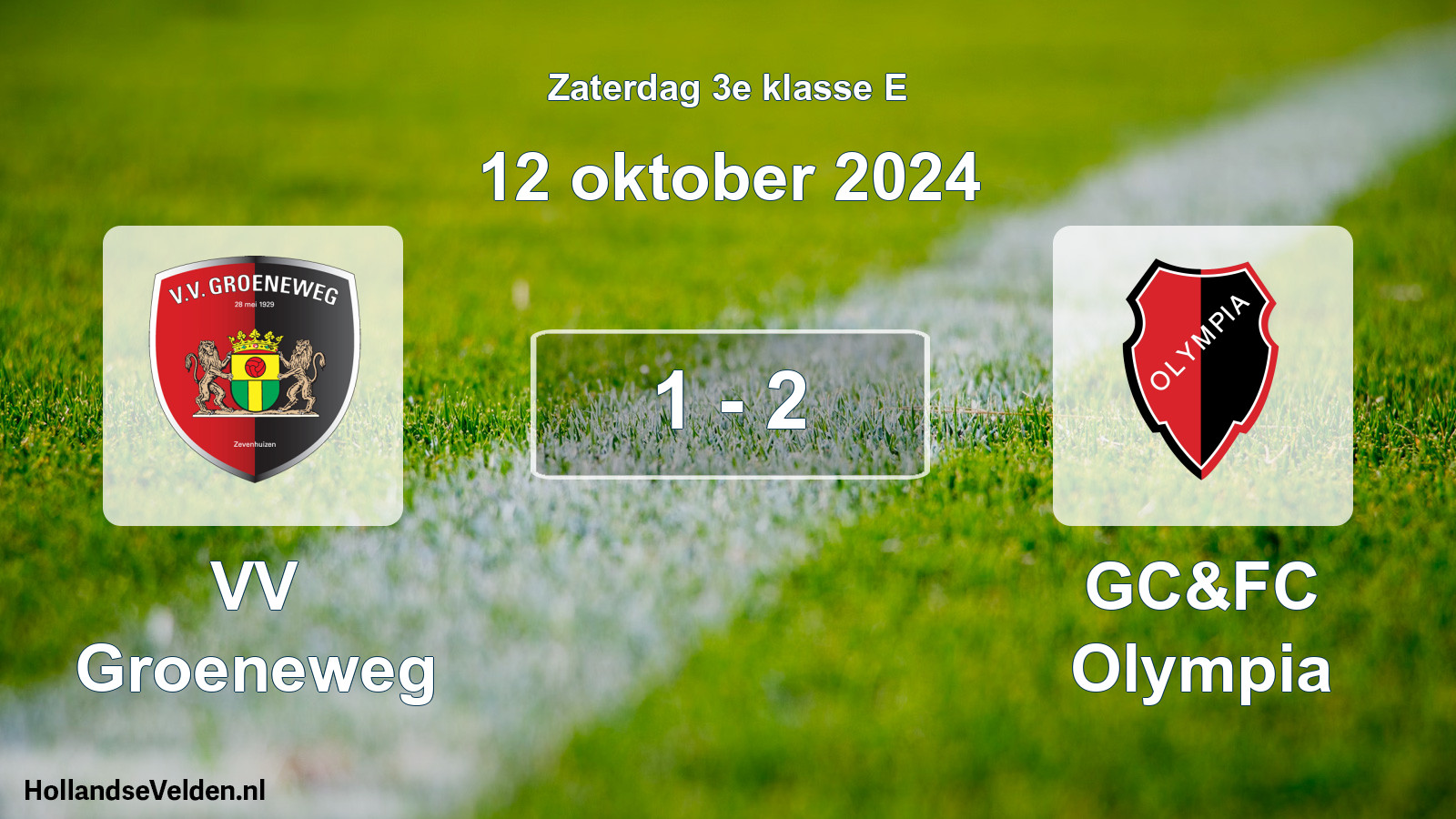 Total number of matches played: VV Groeneweg - GC&FC Olympia 1 - 2 (12 October 2024)