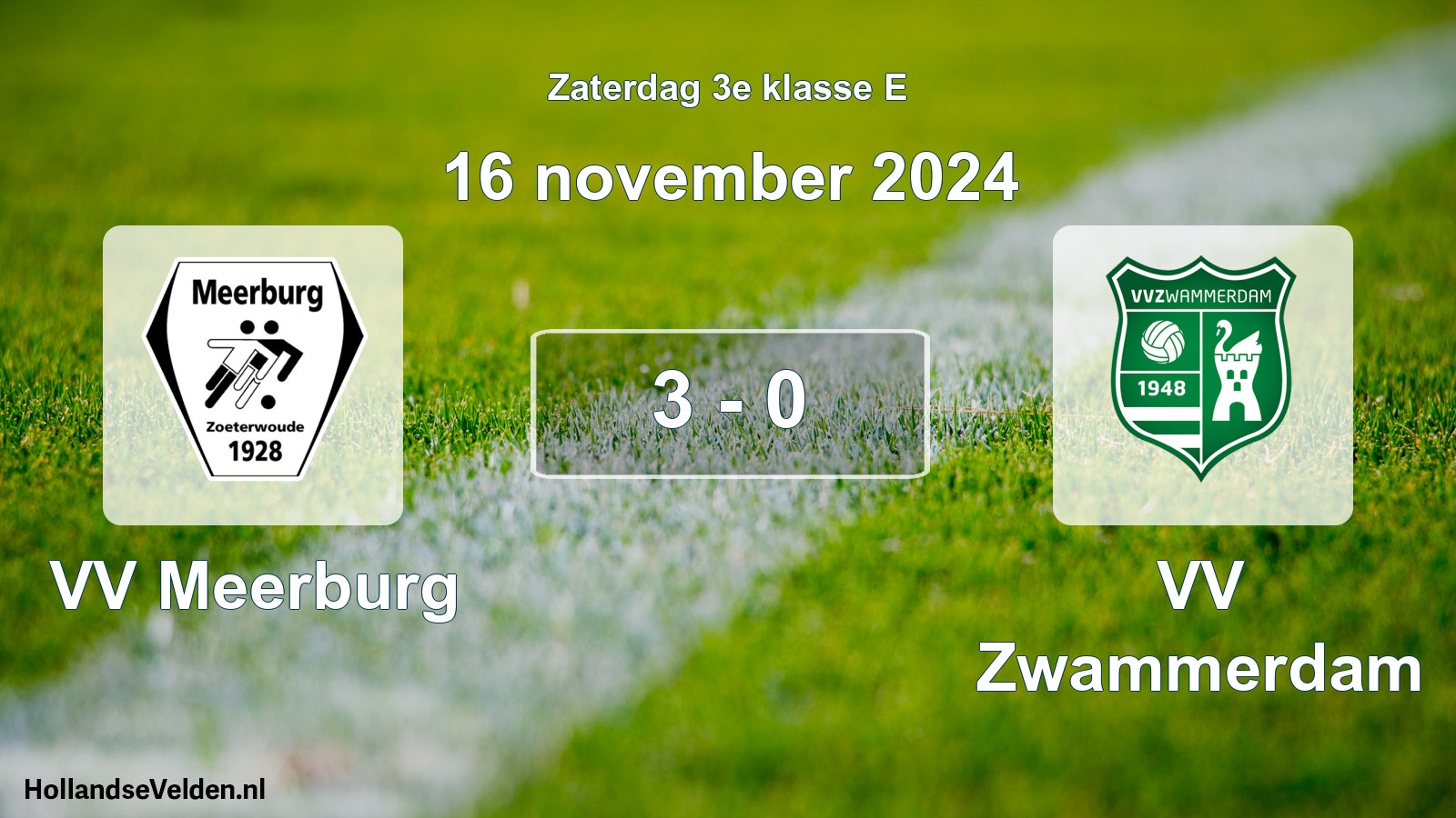 Total number of matches played: VV Meerburg - VV Zwammerdam 3 - 0 (16 November 2024)